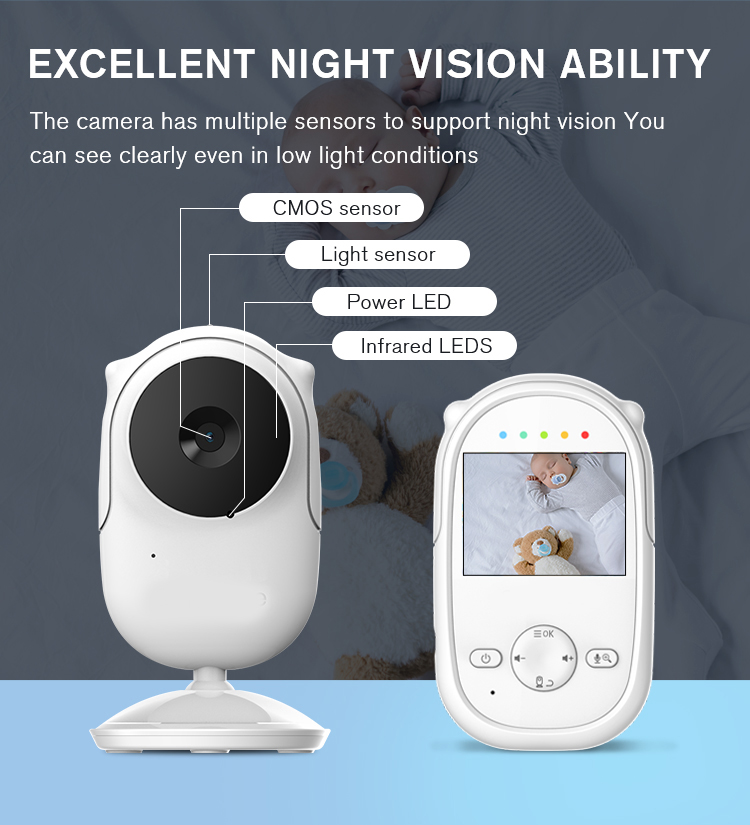 2.4 inch amazon hot selling baby monitor with two way talking