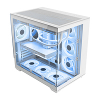 Casing PC desain baru putih ATX/M-ATX/ITX Casing kabinet Desktop Menara menengah Casing game komputer dengan Panel samping kaca Tempered