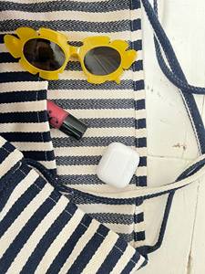 New Fashion <b>Large</b> Capacity Ladies Canvas Beach Handbag Striped Zipper Economical PC Cotton Custom Logo Daily Shoulder Tote Bag - Product Image 2