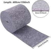 19.5FTx5.5 "décoration de la maison feutre tissu artisanat feutre tissu rouleau gris foncé non tissé feutre rouleau pour bricolage artisanat Patchwork couture