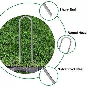 Piquets de pelouse en fer galvanisé lisses en forme de U de 3 mm d'épaisseur, résistants à la rouille et durables - Product Image 1