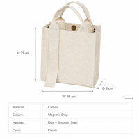 Mini sac fourre-tout en toile avec poignée courte et bandoulière longue, petit sac fourre-tout en toile à porter de deux façons, sac à bandoulière pour femmes, pour les courses quotidiennes