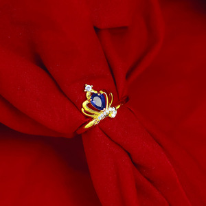 Anillo de diamantes de moda para mujeres europeas y americanas, corona de oro de placer de Vietnam con suministro de puesto de moda de latón chapado en oro - Product Image 3