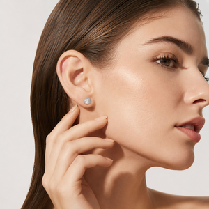 Luxury Moissanite <b>Stud</b> 1ct VVS Brilliant Cut 925 Sterling <b>Silver</b> Rhodium Plated Men Women Flower Cluster Halo Diamond Earrings - Product Image 5
