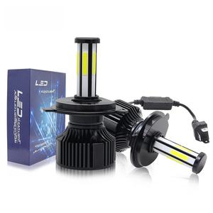 หลอดไฟหน้า LED สว่างพิเศษ 360 องศา 6 ด้าน H1-H11 12V 100W 6000K ชิป COB ใช้ได้กับรถยนต์ทั่วไป - Product Image 1