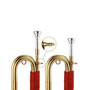 Trompeta de latón de tamaño pequeño en <span class=keywords><strong>llave</strong></span> en D plana para el rendimiento de la práctica de los niños Paso ajustable Instrumento de calidad genuina - Product Image 2