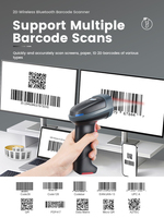 Pemindai Barcode Nirkabel Genggam Jarak Jauh Syble XB-D15RB Android 1D 2D USB Pembaca Kode QR