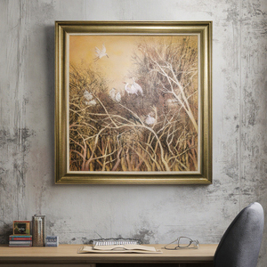 Handmade Trung Quốc Phong Cách Bằng Đá Sa Thạch Sơn Cuối Mùa Thu Rừng Với Chim Tường Nghệ Thuật Hiện Đại Vải Trang Trí Cho Văn Phòng Trang Trí Nội Thất - Product Image 3