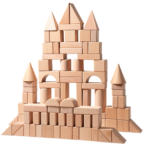 Hot Modern Times Customized Payment 100 PCS Natural Wood DIY New Design Assemblable Block Set Fancy Wholesale Toys for Kids Boys - Product Image 2