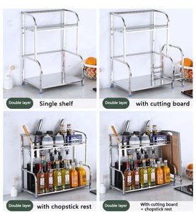 Fournitures de <span class=keywords><strong>cuisine</strong></span> en acier inoxydable support d'assaisonnement support de <span class=keywords><strong>cuisine</strong></span> couteau stockage support en couches - Product Image 6