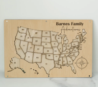 Foto viaje mapa EE. UU. viaje imagen recuerdo personalizado familia recuerdo regalo para viajeros 50 Estados imagen pantalla madera memoria mapa