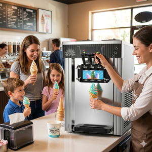 Countertop Soft <strong>Ice</strong> Cream <strong>Machine</strong> Commercial <strong>Small</strong> Frozen Yogurt Maker Milkshake <strong>Machine</strong> 1 Year Warranty <strong>Ice</strong> Cream <strong>Machine</strong> - Product Image 1