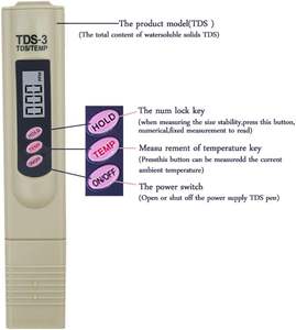 Medidor de Calidad del Agua TDS 3 en Oferta, Precio de Fábrica, Lector de Temperatura TDS PPM con Sonda TDS - Product Image 2