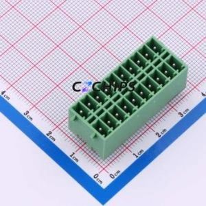 DB2EVHBG-3.5-2*10P-GN Plug-in Terminal Block Through hole,P=3.5mm Board-to-Board / Socket - Closed Snap Fixing 2x10P 3.5mm - Product Image 1