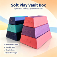Plateforme d'entraînement pliométrique empilable en mousse haute densité pour gymnastique enfant, trois sections, base antidérapante