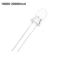 Lentille claire tête ronde CRI Ra>95 couleur d'émission blanche 18000-20000mcd haute lumière 5mm LED