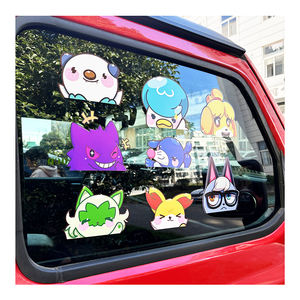 Tahan Uv tahan air lucu holografik Decal dekorasi mobil Decal kustom Anime Peeker jendela mobil dekorasi Decal