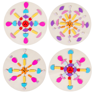 Vente en gros de puzzles en bois créatifs, jouets en bois pour enfants, puzzles en bois à faire soi-même, puzzle de table coloré, <span class=keywords><strong>jouet</strong></span> éducatif Montessori pour bébés - Product Image 4