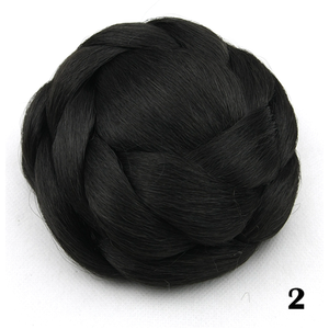 Moño de Pelo Sintético con Clip y Opciones de Cordón Ajustable para Diversos Peinados - Product Image 3