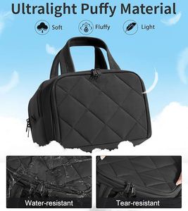 Grande trousse de toilette matelassée légère et spacieuse avec poignée pour organiser les cosmétiques - Product Image 4