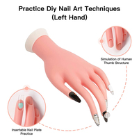 Main Silicone pliable pour ongles, outil de manucure professionnelle, entraînement Nail Art, acrylique, 1 pièce