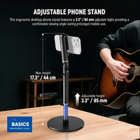 Support de téléphone portable flexible en alliage d'aluminium antidérapant et réglable pour bureau et salon, modèle ST006
