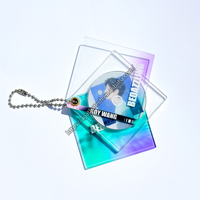 Vente en gros de porte-clés avec logo porte-clés musique acrylique holographique personnalisé Spining rotatif Nfc Album Mini cd porte-clés