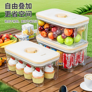 Outdoor Portable Food Storage <b>Container</b> Rectangle Clip On Lid Airtight Large Capacity For Camping <b>Refrigerator</b> Use - Product Image 2
