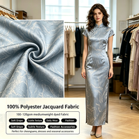 Tissu Jacquard Tissé en Gros à Bas Prix 100% Polyester Poids Moyen Largeur 150CM pour Blouse, Jupe, Vêtement et Textile Féminin