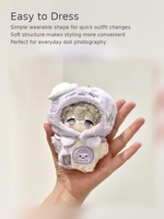 Tenue personnalisée pour poupée en peluche méduse violette, combinaison à capuche en coton pour poupée de 10 cm et 20 cm, vêtements de rechange pour personnage mignon