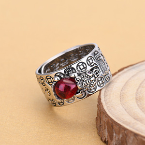 <strong>Ruby</strong> Heart Sutra Fashion Pixiu <strong>Men's</strong> <strong>Ring</strong> With Diamonds and Gold Toad <strong>Ring</strong> - Product Image 2
