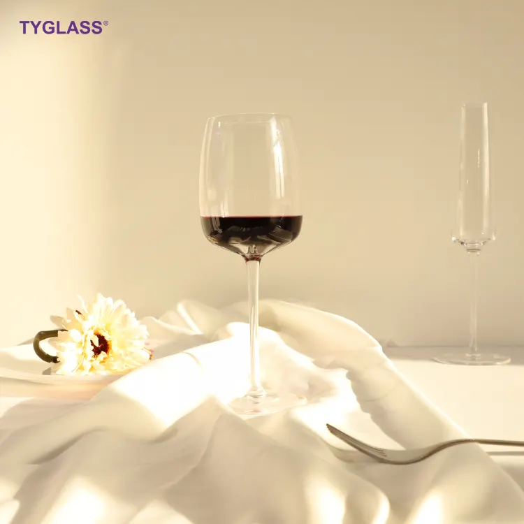 TYGLASS Logotipo personalizado personalizado Luxo Retro Clear Crystal Wine Copos com caja para beber vinho vermelho branco Cabernet como presentes