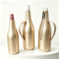 Manchon isotherme personnalisé en néoprène avec fermeture éclair pour bouteille de bière, porte-bouteille avec poignée, manchon isolant pour bouteille de champagne pour la plage et le camping
