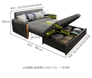 Divano <span class=keywords><strong>Letto</strong></span> Multifunzionale Pieghevole con Capacità di Stoccaggio per Soggiorno, Adatto per Sedersi e Sdraiarsi - Product Image 6