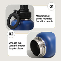 Gobelet en paille à double paroi en acier inoxydable Magsafe Magnet Outdoor Sports Water Bottle Magnetic Cell Phone Holder Cap