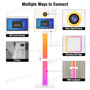Kiosque <span class=keywords><strong>photo</strong></span> DSLR à écran tactile 15,6 pouces, directement de l'usine, avec support lumineux RGB et imprimante pour mariages et événements - Product Image 2