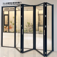 Portes pivotantes extérieures en aluminium à double vitrage Low-e, portes pliantes pour balcon et patio