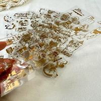 Étiquettes adhésives imperméables en PVC transparent or rose pour emballage, impression personnalisée