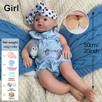 URCHOICE Neugeborenes Baby Mädchen Kleinkind Weihnachtsgeschenk 20'' Schlaffe Ganzkörper-Silikon-Reborn-Puppe Waschbar mit Trink- und Nässsystem