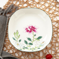 Assiettes tendance de style pastoral chinois pour la maison, en céramique de porcelaine fine de 8 pouces, en forme de cœur triangulaire pour steak