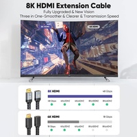 Câble HDMI haute vitesse 4K 8K mâle vers femelle, adaptateur HDMI 2.0 2.1, cordon plaqué or pour téléviseur, moniteur, projecteur, ordinateur portable