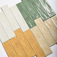 Moderne Retro-Feuerziegel-Matte Handgefertigte Keramikfliesen 75x300mm Antibakteriell Verschleißfest Vintage Distressed-Textur für