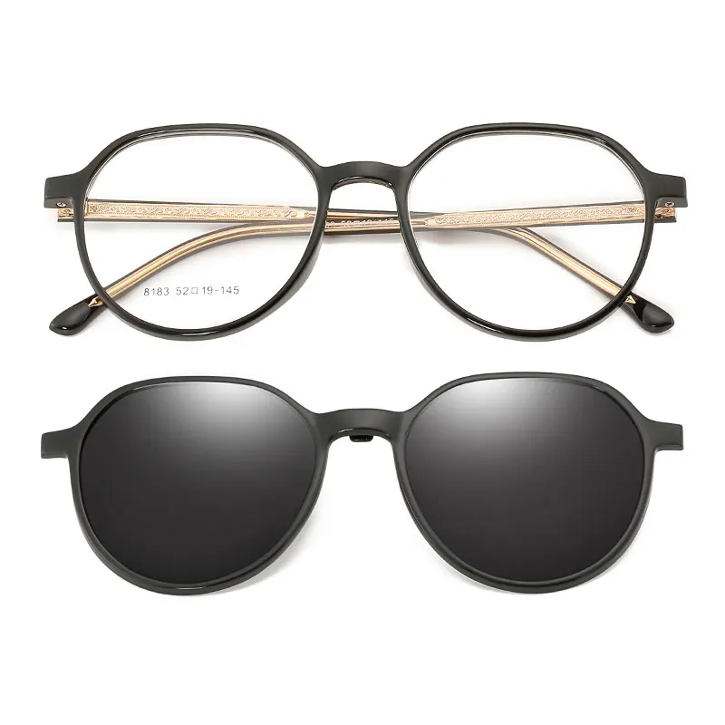 2023 새로운 이탈리아 좋은 디자인 아세테이트 tr90 클립 온 안경 세트 남성 여성을위한 안경에 클립