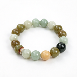 Bracelet en pierres précieuses naturelles Xiuyu polies, perles rondes, élastique, étanche, pour hommes et femmes, à porter au quotidien, cadeau, bijoux - Product Image 1
