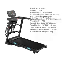 Tapis roulant électrique pliable silencieux, moteur 2,5 CV, écran LED, inclinaison automatique 0-15, machine de course compacte, exercice intérieur à domicile, 120 kg