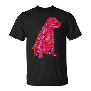 Camiseta de San Valentín con Corazón Rosa y Rojo para Amantes de los Perros, Camiseta Promocional - Product Image 1