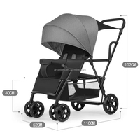 Poussette Double EN1888 Personnalisée pour Enfants, Poussette Robuste pour Bébés et Jumeaux