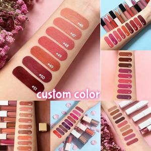 Wholesale Women Private Label Fashions Custom logo <b>Vegan</b> 53 Colors High Pigment Cosmetics Waterproof Matte Liquid <b>Lipstick</b> - Product Image 2