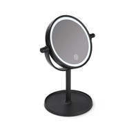 Support personnalisé à 360 degrés miroir de courtoisie rond en acrylique éclairé miroir de beauté de bureau avec Led