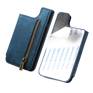 Funda de Teléfono Tipo Cartera con Cierre Retro S25 Ultra 5G, Material PU, Bloqueo RFID para Tarjetas de Crédito, Diseño Antigolpes, Empaque en Bolsa OPP - Product Image 2
